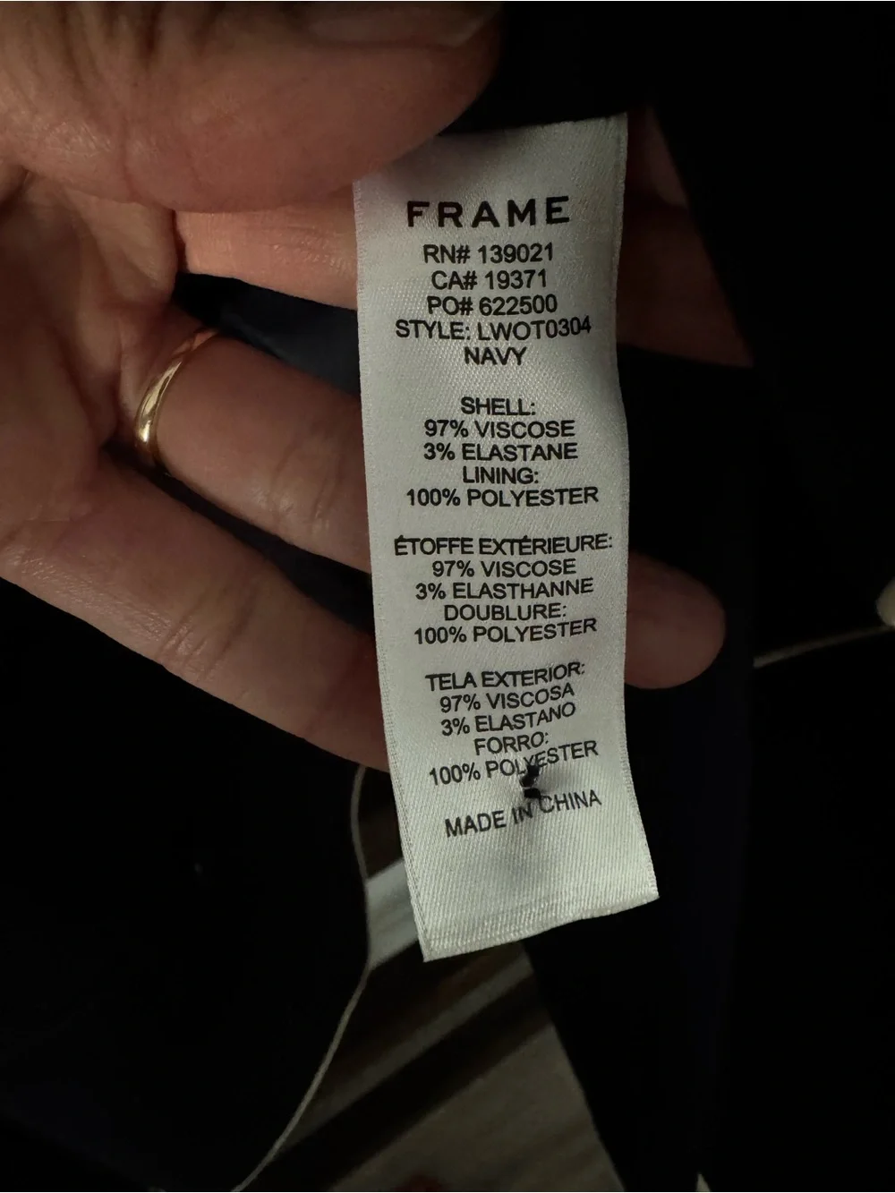 Frame Denim freshly cleaned